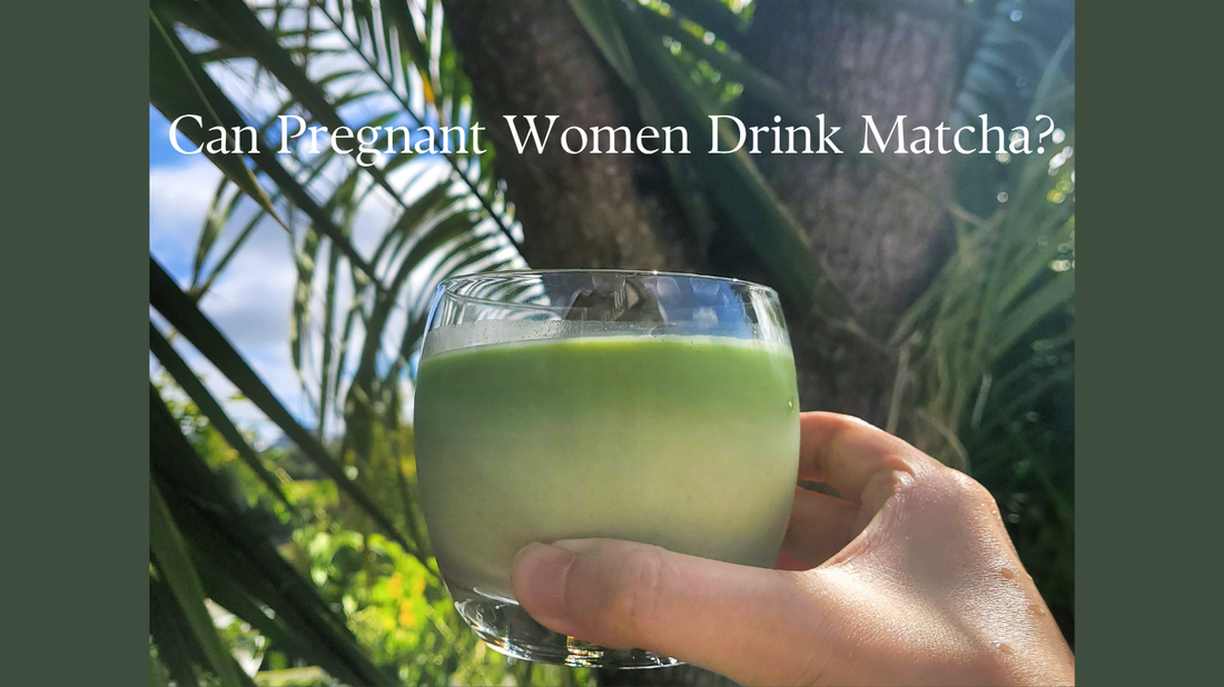 Pregnant woman enjoying a gentle matcha latte in a calm New Zealand-style kitchen