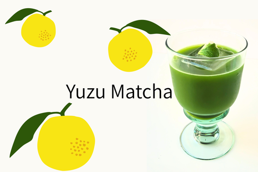 Yuzu matcha iced tea with fresh mint and citrus aroma